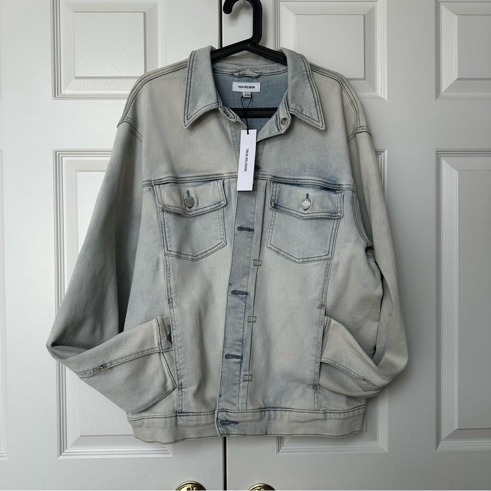 True Religion Gray Lightweight Shirt Jacket
